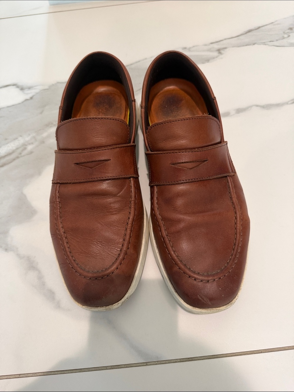 Men's Brown Leather Slip-On Penny Loafers